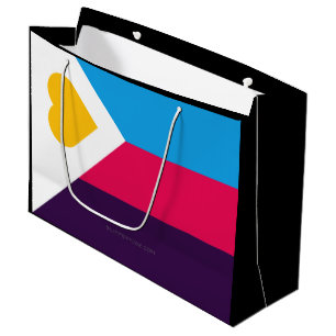 SlipperyJoe's tricolor polyamory pride flag three Large Gift Bag