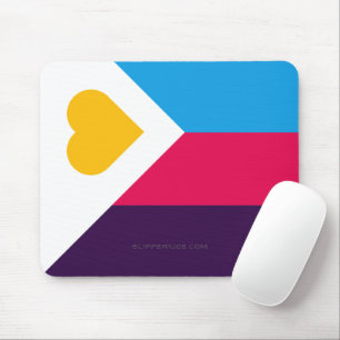 SlipperyJoe's tricolor polyamory pride flag three  Mouse Pad