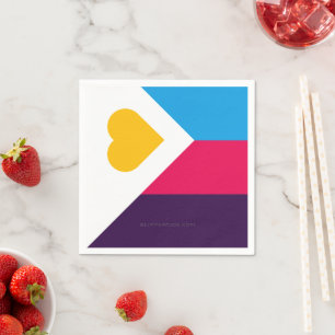 SlipperyJoe's tricolor polyamory pride flag three Napkin