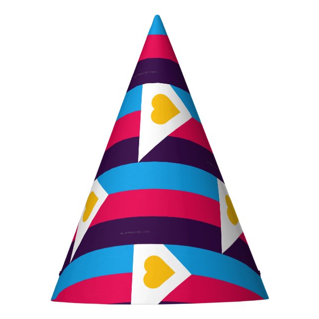 SlipperyJoe's tricolor polyamory pride flag three  Party Hat (Front)