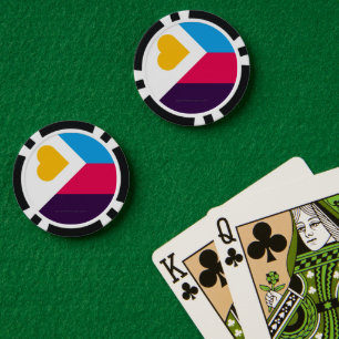 SlipperyJoe's tricolor polyamory pride flag three  Poker Chips