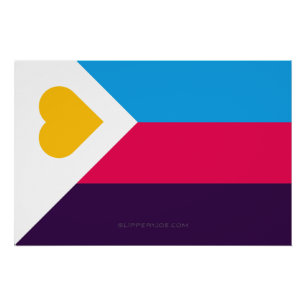 SlipperyJoe's tricolor polyamory pride flag three  Poster