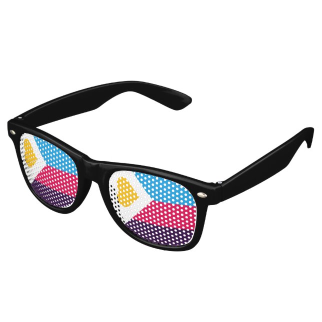 SlipperyJoe's tricolor polyamory pride flag three  Retro Sunglasses (Angled)