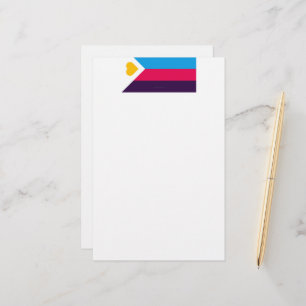 SlipperyJoe's tricolor polyamory pride flag three Stationery