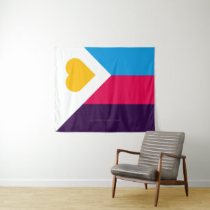 SlipperyJoe's tricolor polyamory pride flag three Tapestry