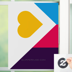 SlipperyJoe's tricolor polyamory pride flag three Window Cling