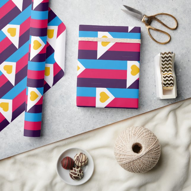 SlipperyJoe's tricolor polyamory pride flag three  Wrapping Paper (Crafts)