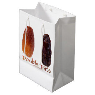 SlipperyJoe's Two Dates Double Date funny shrivele Medium Gift Bag