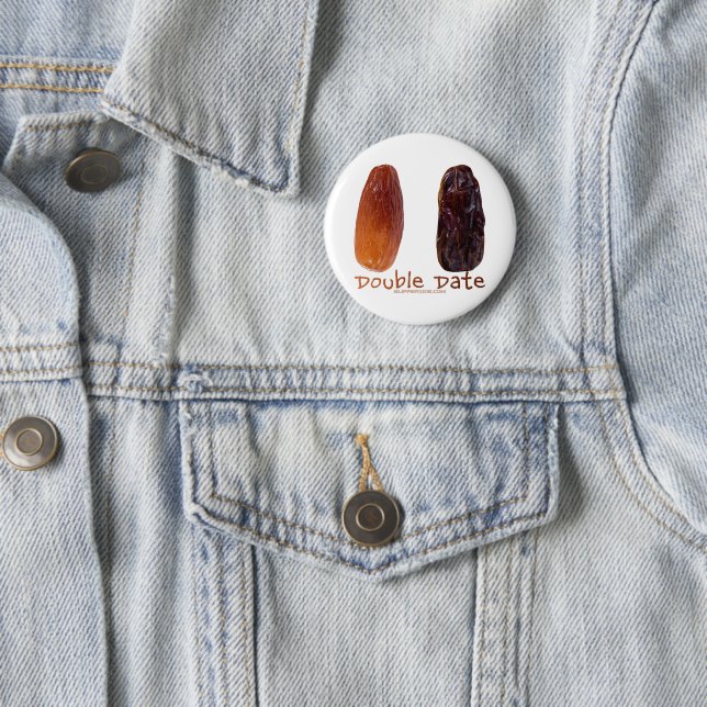 SlipperyJoe's two dates shrivelled wrinkled prunes 2 Inch Round Button (In Situ)