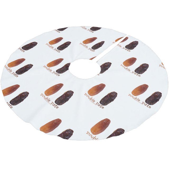 SlipperyJoe's two dates shrivelled wrinkled prunes Brushed Polyester Tree Skirt (Angled)