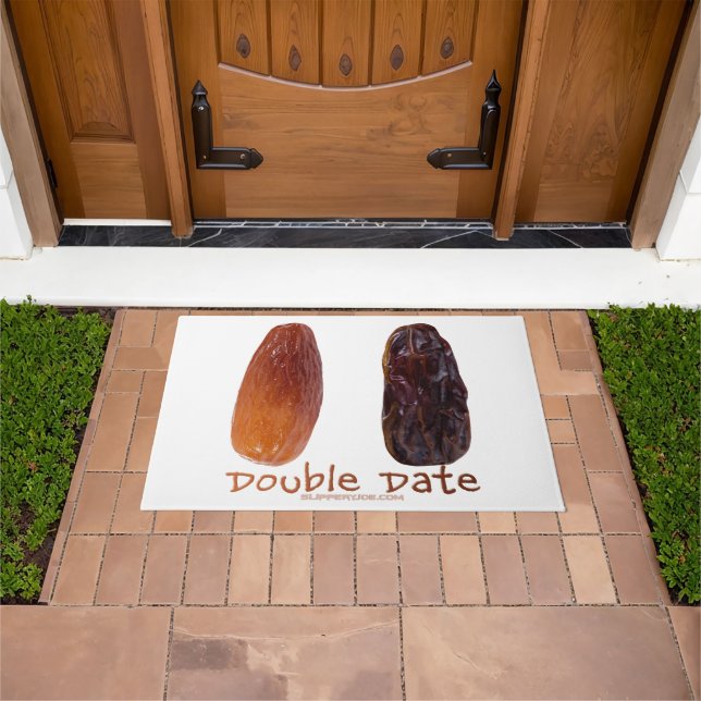 SlipperyJoe's two dates shrivelled wrinkled prunes Doormat (Outdoor)