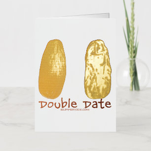 SlipperyJoe's two dates shrivelled wrinkled prunes Foil Holiday Card