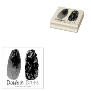 SlipperyJoe's two dates shrivelled wrinkled prunes Rubber Stamp