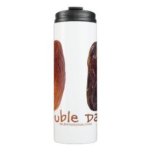 SlipperyJoe's two dates shrivelled wrinkled prunes Thermal Tumbler