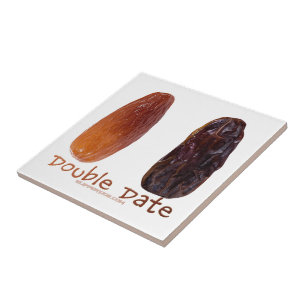 SlipperyJoe's two dates shrivelled wrinkled prunes Tile