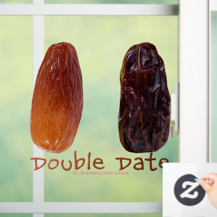 SlipperyJoe's two dates shrivelled wrinkled prunes Window Cling