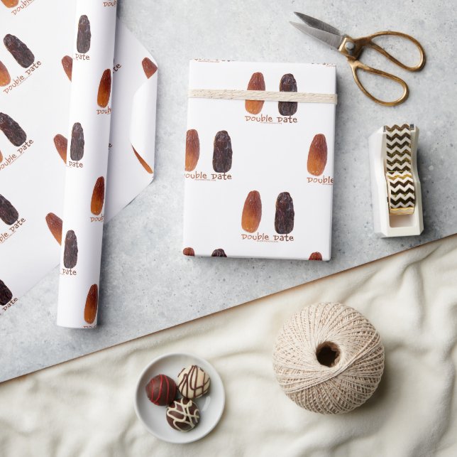SlipperyJoe's two dates shrivelled wrinkled prunes Wrapping Paper (Crafts)