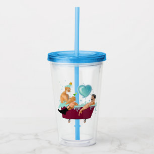 SlipperyJoe's two gay men love cartoon bathtub soa Acrylic Tumbler