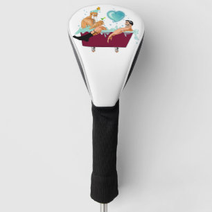 SlipperyJoe's two gay men love cartoon bathtub soa Golf Head Cover