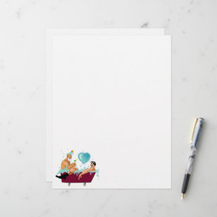 SlipperyJoe's two gay men love cartoon bathtub soa Letterhead