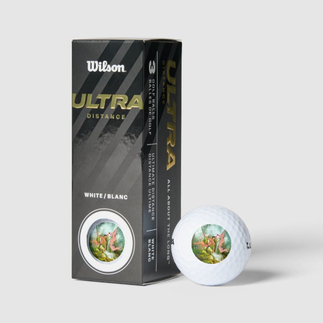 SlipperyJoe's two hairy men kissing hearts cartoon Golf Balls (Packaging)