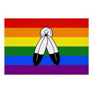 SlipperyJoe's Two-Spirit Pride Flag ceremonial LGB Poster