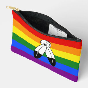 SlipperyJoe's two-spirit pride flag Indigenous sym Accessory Pouch