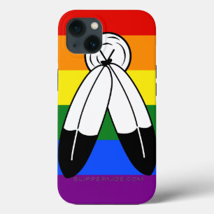 SlipperyJoe's two-spirit pride flag Indigenous sym iPhone 13 Case
