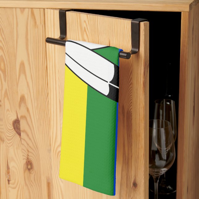 SlipperyJoe's two-spirit pride flag Indigenous sym Kitchen Towel (Thirds Fold)