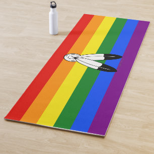 SlipperyJoe's two-spirit pride flag Indigenous sym Yoga Mat