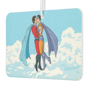 Slipperyjoe's two superheroes kissing characters f air freshener