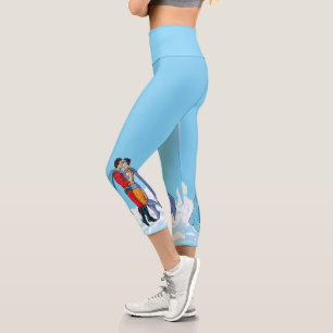 Slipperyjoe's two superheroes kissing characters f capri leggings