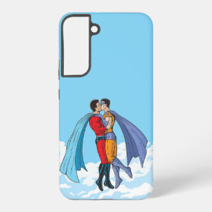 Slipperyjoe's two superheroes kissing characters f samsung galaxy case