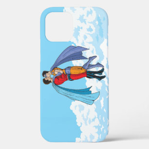 SlipperyJoe's two superheroes kissing flying carto iPhone 12 Pro Case