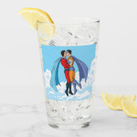 SlipperyJoe's two superheroes kissing flying carto