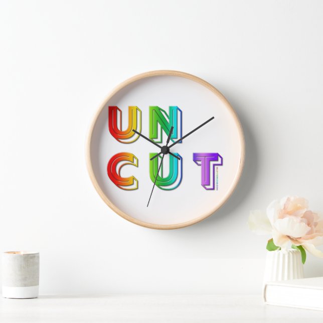 SlipperyJoe's uncut word rainbow colors three-dime Clock (Home)