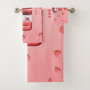 SlipperyJoe's Valentine's Day gifts romantic tone Bath Towel Set