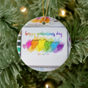 SlipperyJoe's Valentine's Day sentiment LGBTQ+ gay Ceramic Ornament