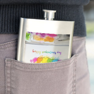 SlipperyJoe's Valentine's Day sentiment LGBTQ+ gay Hip Flask