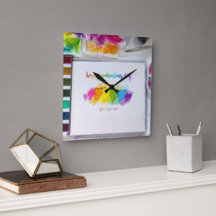 SlipperyJoe's Valentine's Day sentiment LGBTQ+ gay Square Wall Clock