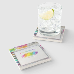 SlipperyJoe's Valentine's Day sentiment LGBTQ+ gay Stone Coaster