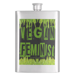 SlipperyJoe's vegan feminist attention-grabbing br Hip Flask