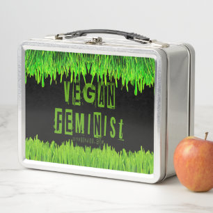 SlipperyJoe's vegan feminist attention-grabbing br Metal Lunch Box