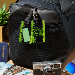 SlipperyJoe's Vegan feminist grass word block lett Luggage Tag