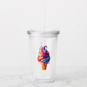 SlipperyJoe's vibrant ice cream cone food classic Acrylic Tumbler