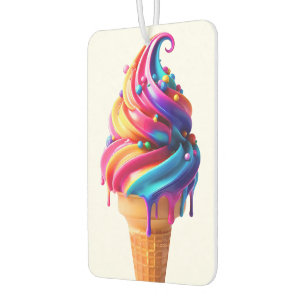 SlipperyJoe's vibrant ice cream cone food classic  Air Freshener