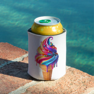 SlipperyJoe's vibrant ice cream cone food classic  Can Cooler