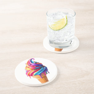 SlipperyJoe's vibrant ice cream cone food classic Coaster