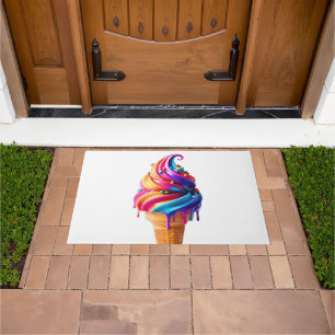 SlipperyJoe's vibrant ice cream cone food classic  Doormat