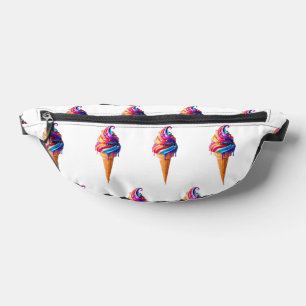 SlipperyJoe's vibrant ice cream cone food classic  Fanny Pack